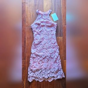 Crochet pink dress size small